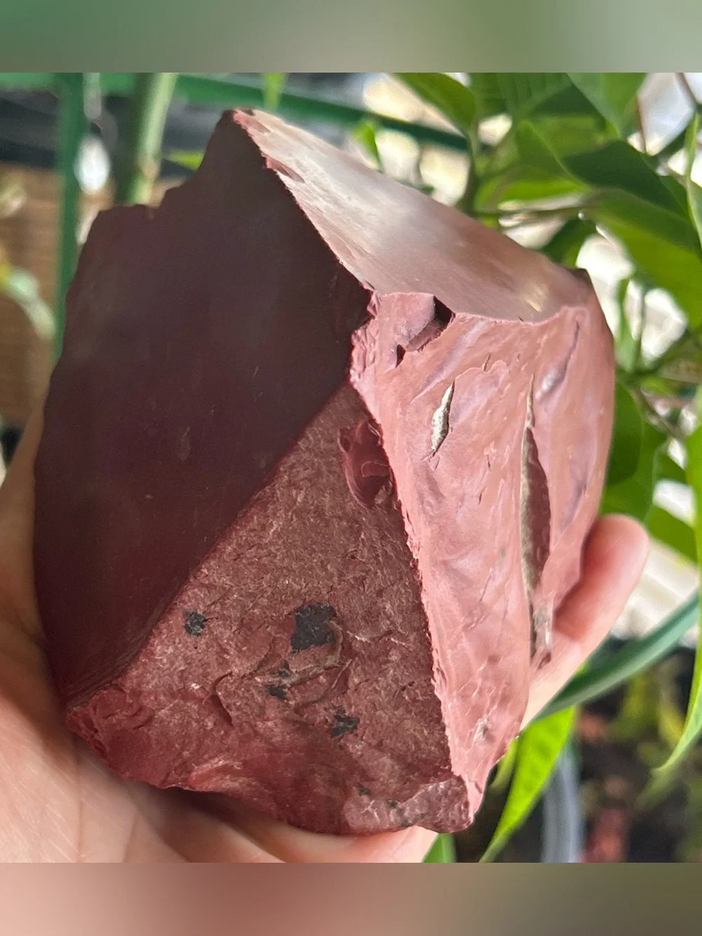 Red Jasper Stone- Deep Red Natural Stone Slice - Rustic Decorative Specimen